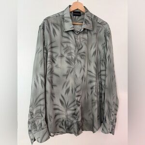 Emporio Armani Black and Gray Dress Shirt